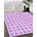 Patterned Purple Rug in Family Room, pat3370pur