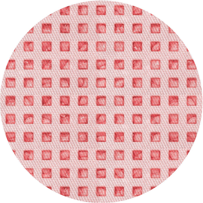 Square Patterned Light Red Pink Rug, pat3370rd