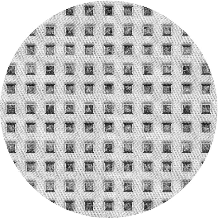 Square Patterned Platinum Gray Rug, pat3371gry