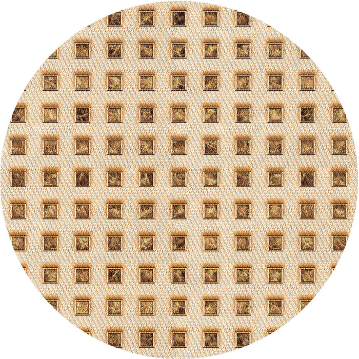 Square Patterned Golden Blonde Gold Rug, pat3371org