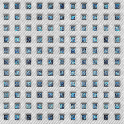 Square Patterned Water Blue Novelty Rug, pat3371