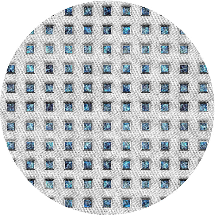 Square Machine Washable Transitional Water Blue Rug, wshpat3371