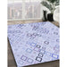 Machine Washable Transitional Lavender Blue Rug in a Family Room, wshpat3372blu