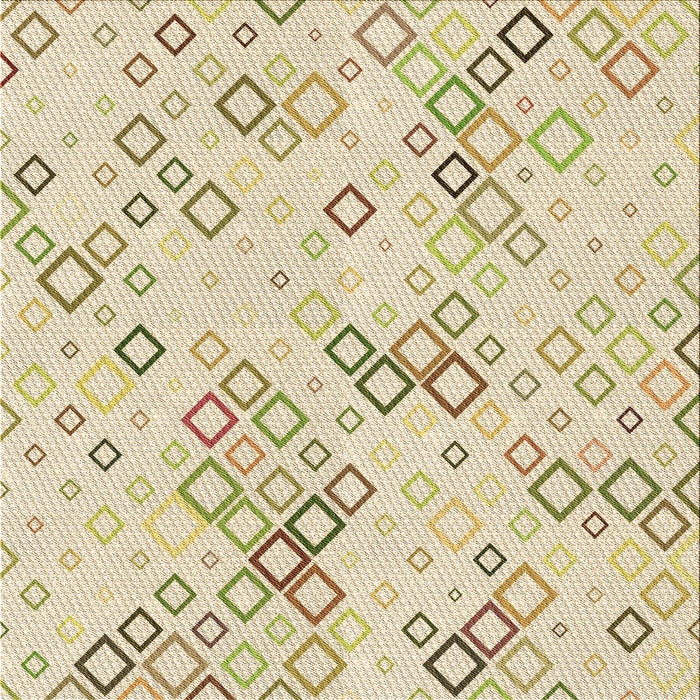 Round Patterned Vanilla Gold Rug, pat3372brn