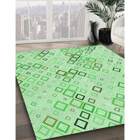 Patterned Light Green Rug, pat3372grn