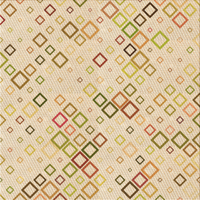 Round Patterned Navajo White Gold Rug, pat3372org