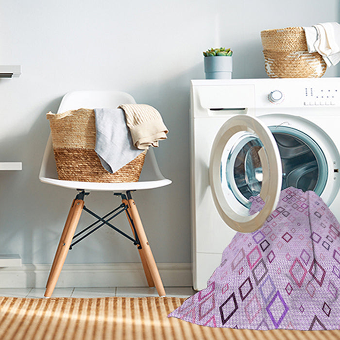 Machine Washable Transitional Orchid Purple Rug in a Washing Machine, wshpat3372pur