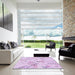 Square Patterned Orchid Purple Rug in a Living Room, pat3372pur