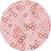 Square Machine Washable Transitional Light Rose Pink Rug in a Living Room, wshpat3372rd