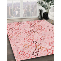 Patterned Light Rose Pink Rug, pat3372rd