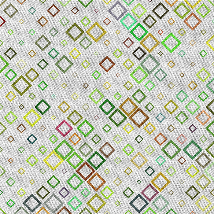 Square Patterned Sage Green Novelty Rug, pat3372