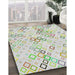 Patterned Sage Green Novelty Rug in Family Room, pat3372