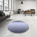 Round Patterned Lavender Blue Rug in a Office, pat3373blu