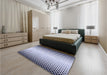 Patterned Lavender Blue Rug in a Bedroom, pat3373blu