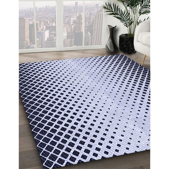 Patterned Lavender Blue Rug in Family Room, pat3373blu