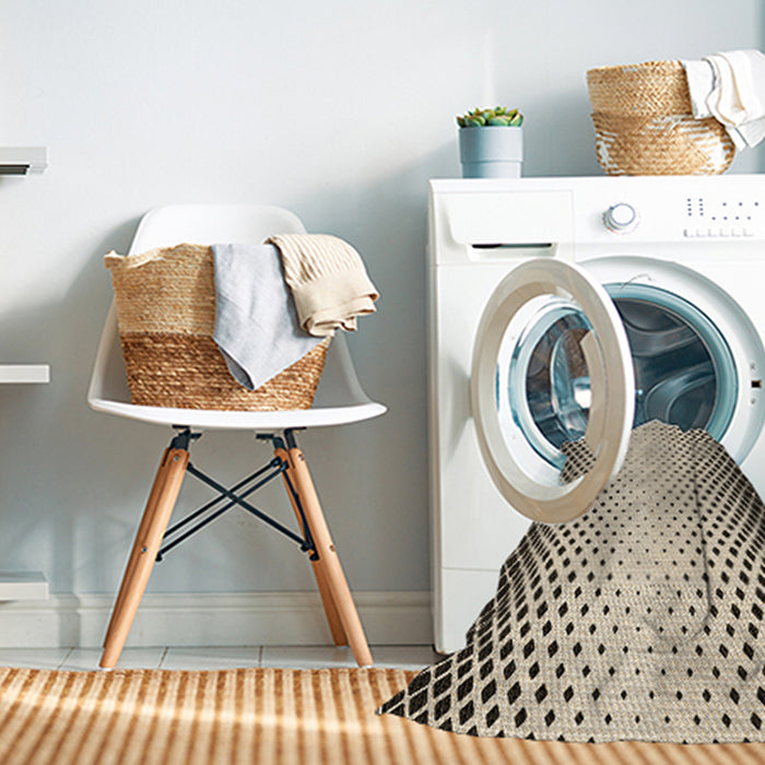 Machine Washable Transitional Vanilla Gold Rug in a Washing Machine, wshpat3373brn