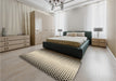 Patterned Vanilla Gold Rug in a Bedroom, pat3373brn