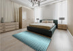 Patterned Blue Rug in a Bedroom, pat3373lblu