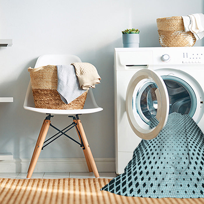 Machine Washable Transitional Blue Rug in a Washing Machine, wshpat3373lblu