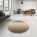 Round Patterned Golden Blonde Gold Rug in a Office, pat3373org