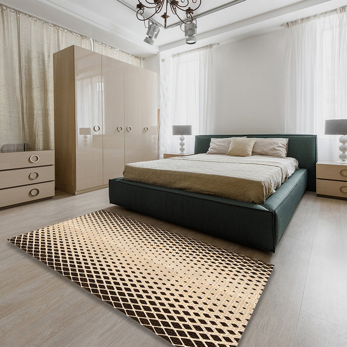 Patterned Golden Blonde Gold Rug in a Bedroom, pat3373org