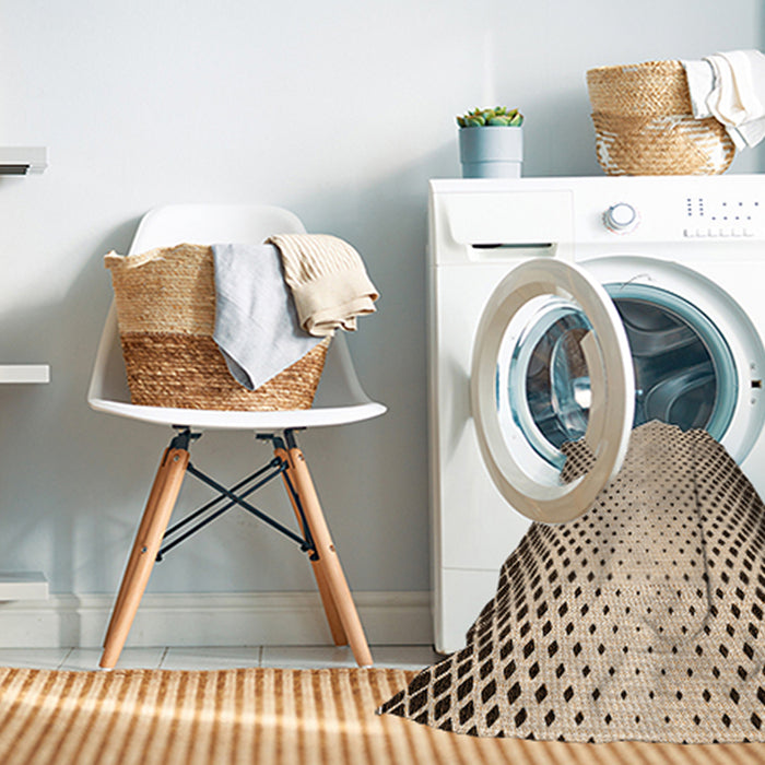 Machine Washable Transitional Golden Blonde Gold Rug in a Washing Machine, wshpat3373org