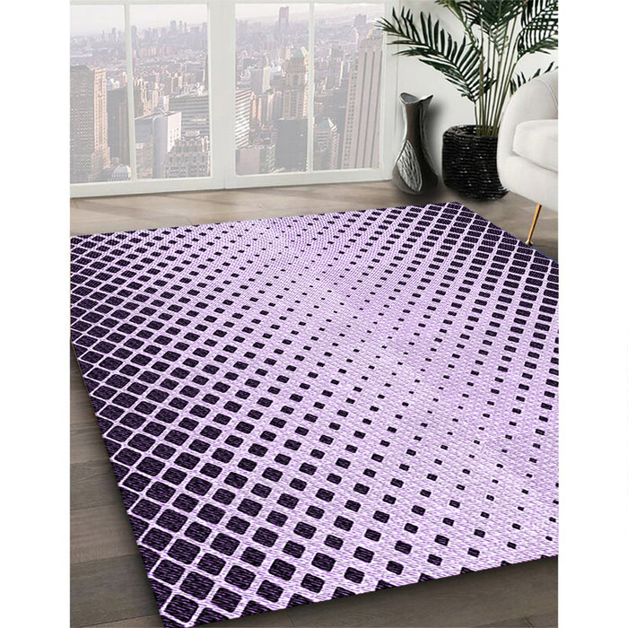 Patterned Purple Rug in Family Room, pat3373pur