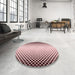 Round Patterned Brown Red Rug in a Office, pat3373rd