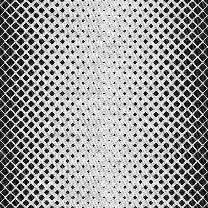 Square Patterned Light Black Novelty Rug, pat3373