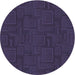 Square Patterned Deep Periwinkle Purple Rug, pat3374blu