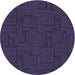 Square Machine Washable Transitional Deep Periwinkle Purple Rug in a Living Room, wshpat3374blu