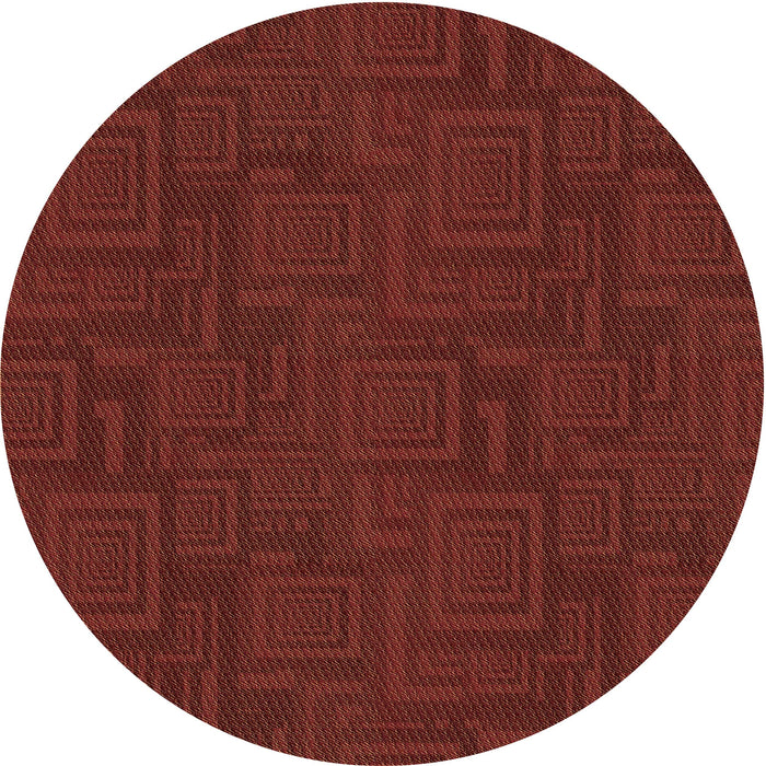 Square Patterned Dark Red Rug, pat3374brn