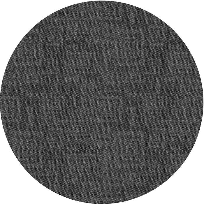 Square Patterned Carbon Gray Rug, pat3374gry