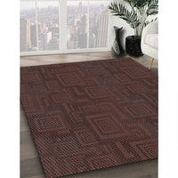 Patterned Coffee Brown Rug, pat3374lblu