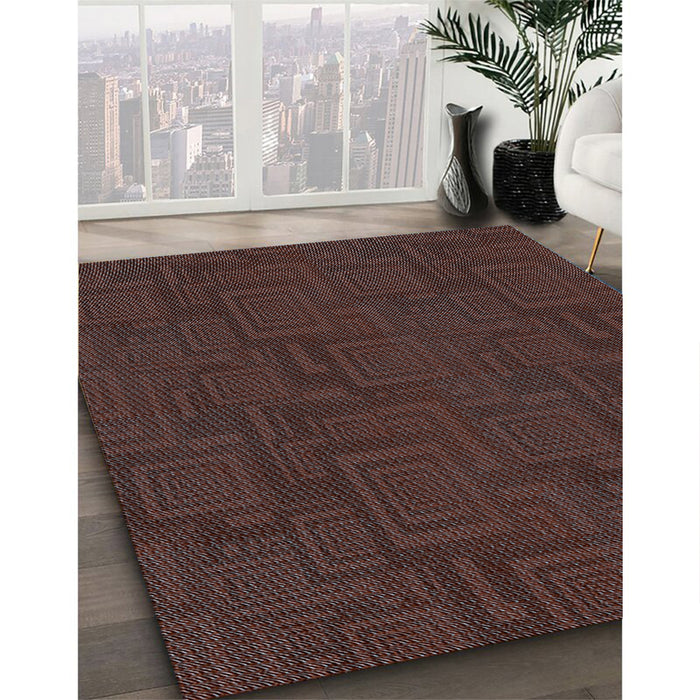 Patterned Coffee Brown Rug in Family Room, pat3374lblu