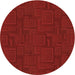 Square Patterned Cranberry Red Rug, pat3374org