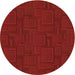 Square Machine Washable Transitional Cranberry Red Rug in a Living Room, wshpat3374org