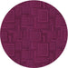 Square Patterned Medium Violet Red Pink Rug, pat3374pur