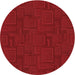 Square Patterned Tomato Red Rug, pat3374rd