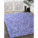 Patterned Blue Rug in Family Room, pat3375blu