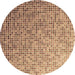 Square Patterned Mahogany Brown Rug, pat3375brn