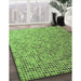 Patterned Pastel Green Rug in Family Room, pat3375grn