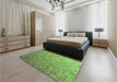 Patterned Pastel Green Rug in a Bedroom, pat3375grn