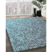 Patterned Sky Blue Rug in Family Room, pat3375lblu