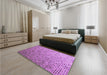 Patterned Magenta Pink Rug in a Bedroom, pat3375pur