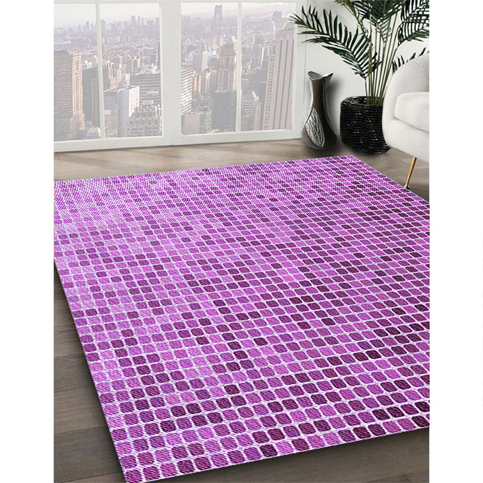 Patterned Magenta Pink Rug in Family Room, pat3375pur