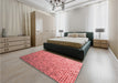 Patterned Pastel Pink Rug in a Bedroom, pat3375rd