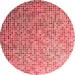 Square Patterned Pastel Pink Rug, pat3375rd