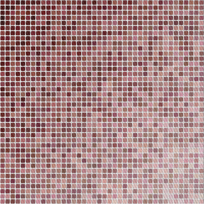 Square Patterned Brown Red Novelty Rug, pat3375