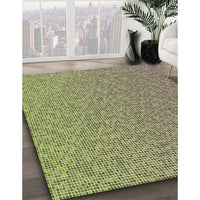 Patterned Ginger Brown Green Rug, pat3376brn
